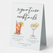 Plaque De Table Garden Wedding Signature Cocktails Menu (Verso)