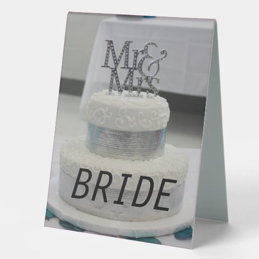 Plaque De Table Gâteau Mariage de mariée (Recto)