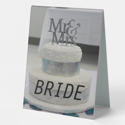 Plaque De Table Gâteau Mariage de mariée (Verso)