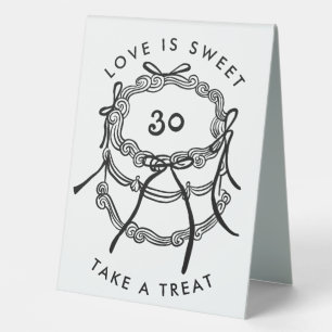 Plaque De Table Gâteau vintage noir et blanc pour anniversaire de