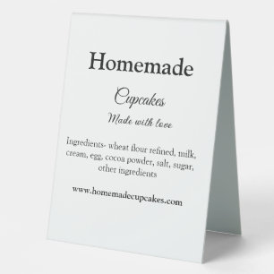 Plaque De Table Gâteaux faits maison avec amour ajoutez texte site
