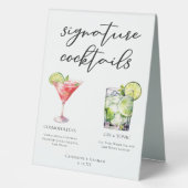 Plaque De Table Gin cosmopolite & Cocktails Signature Tonique Menu (Recto)