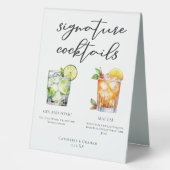 Plaque De Table Gin & Tonic Mai Tai Signature Cocktails Menu (Recto)