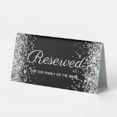 Plaque De Table Girly Argent Pailleté Noir Réservé (Verso)