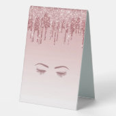 Plaque De Table Girly Rose Gold Parties scintillant Eyelash sécuri (Verso)