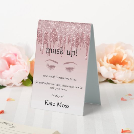 Plaque De Table Girly Rose Gold Parties scintillant Eyelash sécuri (In SItu (Mariage))