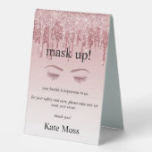 Plaque De Table Girly Rose Gold Parties scintillant Eyelash sécuri (Recto)