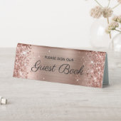 Plaque De Table Glitter Rose Gold Foil Signer Notre Livre d'or (En SItu (Tableau))