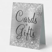 Plaque De Table Glitterie Argent Foil Cartes de mariage et cadeaux (Verso)