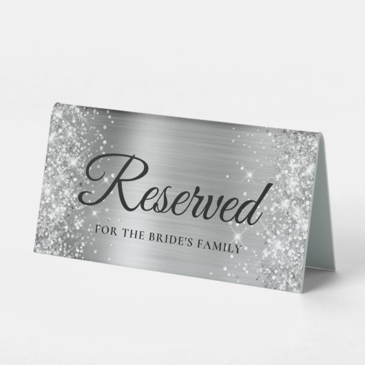 Plaque De Table Glitterie Argent Réservé (Verso)