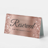 Plaque De Table Glitterie Rose Gold Foil Réservé (Recto)