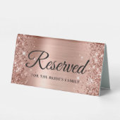 Plaque De Table Glitterie Rose Gold Foil Réservé (Verso)