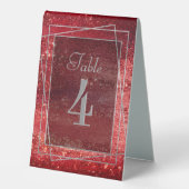 Plaque De Table Glitzy Foil | Henna Crimson Red Faux Parties scint (Recto)