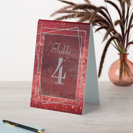 Plaque De Table Glitzy Foil | Henna Crimson Red Faux Parties scint (En SItu (Tableau))