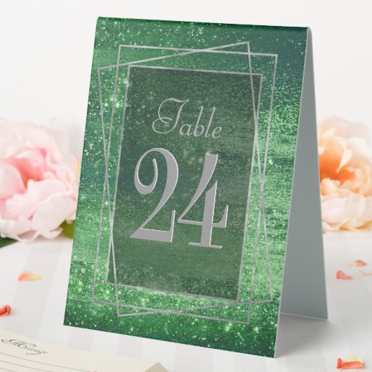 Plaque De Table Glitzy Foil | Shamrock Vert Faux Étincelle métalli (In SItu (Mariage))