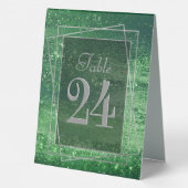 Plaque De Table Glitzy Foil | Shamrock Vert Faux Étincelle métalli (Verso)