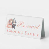 Plaque De Table Gnome Rustic Woodland Orange Mariage Réservé (Verso)