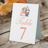 Plaque De Table Gnome Whimsical Orange Mariage Numéro de table