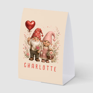 Plaque De Table Gnomes de la Saint-Valentin personnalisés avec des