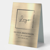Plaque De Table Gold Minimalist logo professionnel moderne (Recto)