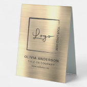 Plaque De Table Gold Minimalist logo professionnel moderne (Verso)