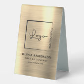 Plaque De Table Gold Minimalist logo professionnel moderne (Verso)
