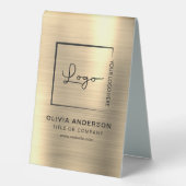 Plaque De Table Gold Minimalist logo professionnel moderne (Recto)