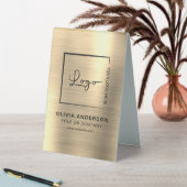 Plaque De Table Gold Minimalist logo professionnel moderne (En SItu (Tableau))