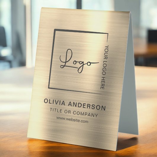 Plaque De Table Gold Minimalist logo professionnel moderne