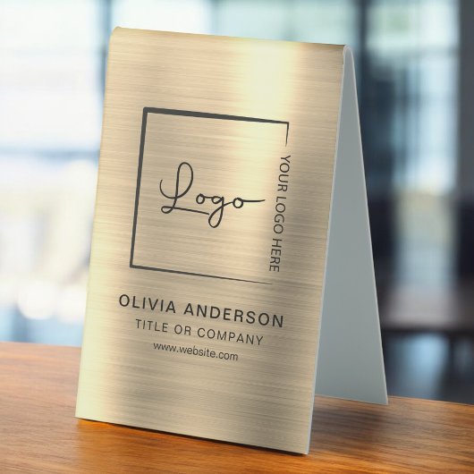 Plaque De Table Gold Minimalist logo professionnel moderne