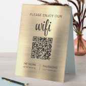 Plaque De Table Gold QR Code S'Il Vous Plaît Profitez De Notre Wif (En SItu (Tableau))