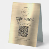Plaque De Table Gold Rendez-vous Réservation QR Code Entreprise (Recto)