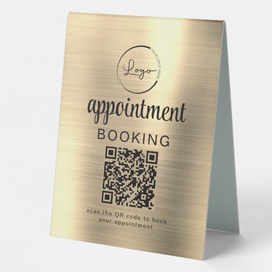 Plaque De Table Gold Rendez-vous Réservation QR Code Entreprise (Verso)
