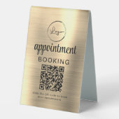 Plaque De Table Gold Rendez-vous Réservation QR Code Entreprise (Verso)