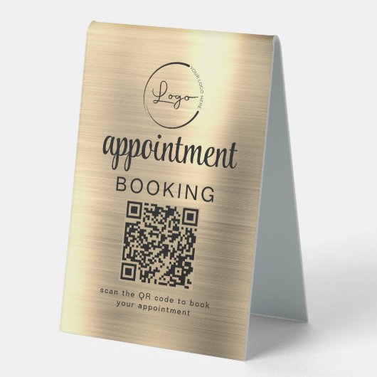 Plaque De Table Gold Rendez-vous Réservation QR Code Entreprise (Recto)