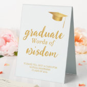 Plaque De Table Gold Script Graduation Party Paroles de sagesse (In SItu (Mariage))