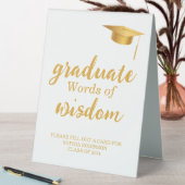 Plaque De Table Gold Script Graduation Party Paroles de sagesse (En SItu (Tableau))