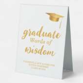 Plaque De Table Gold Script Graduation Party Paroles de sagesse (Verso)