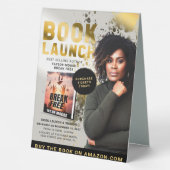 Plaque De Table Gold Splatter Professional Book Launch Event (Verso)