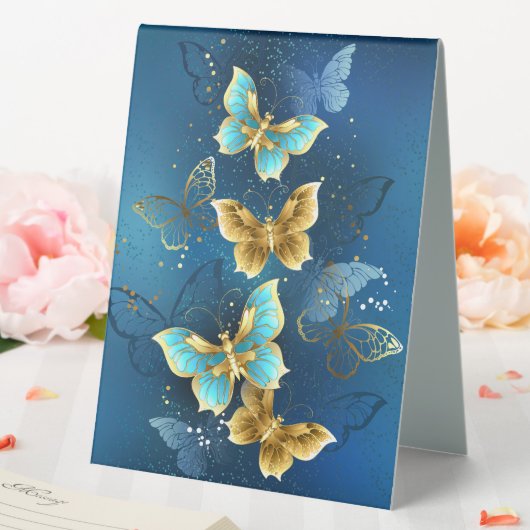 Plaque De Table Golden butterflies (In SItu (Mariage))