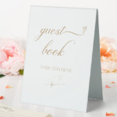 Plaque De Table Golden Calligraphy Livre d'or Table Tente Signal (In SItu (Mariage))