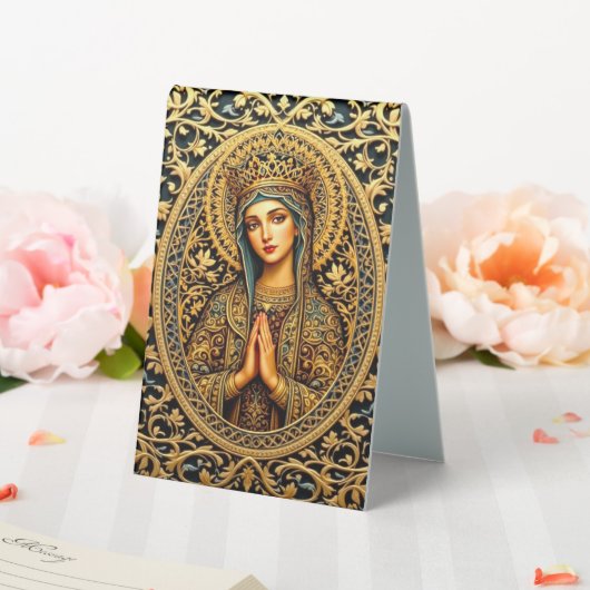 Plaque De Table Golden Revergence Vierge Marie (In SItu (Mariage))