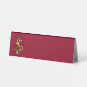Plaque De Table Golden Treble Clef avec fleurs Roses (Verso)