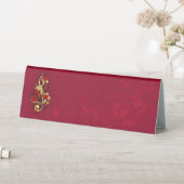 Plaque De Table Golden Treble Clef avec fleurs Roses (En SItu (Tableau))