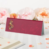 Plaque De Table Golden Treble Clef avec fleurs Roses (In SItu (Mariage))