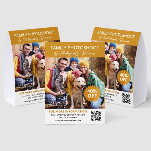 Plaque De Table Goldenrod Yellow Photoshoot Discount Offer QR Code (Insitu (multi))