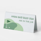 Plaque De Table Golf Boy 1er Anniversaire Devinez Combien de Tees (Recto)