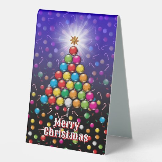 Plaque De Table Golf Joyeux Noël-vacances Design (Recto)