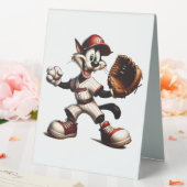Plaque De Table Goofy Cat Baseball Pitcher Monte (In SItu (Mariage))