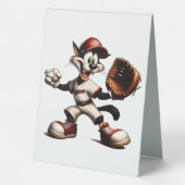 Plaque De Table Goofy Cat Baseball Pitcher Monte (Verso)